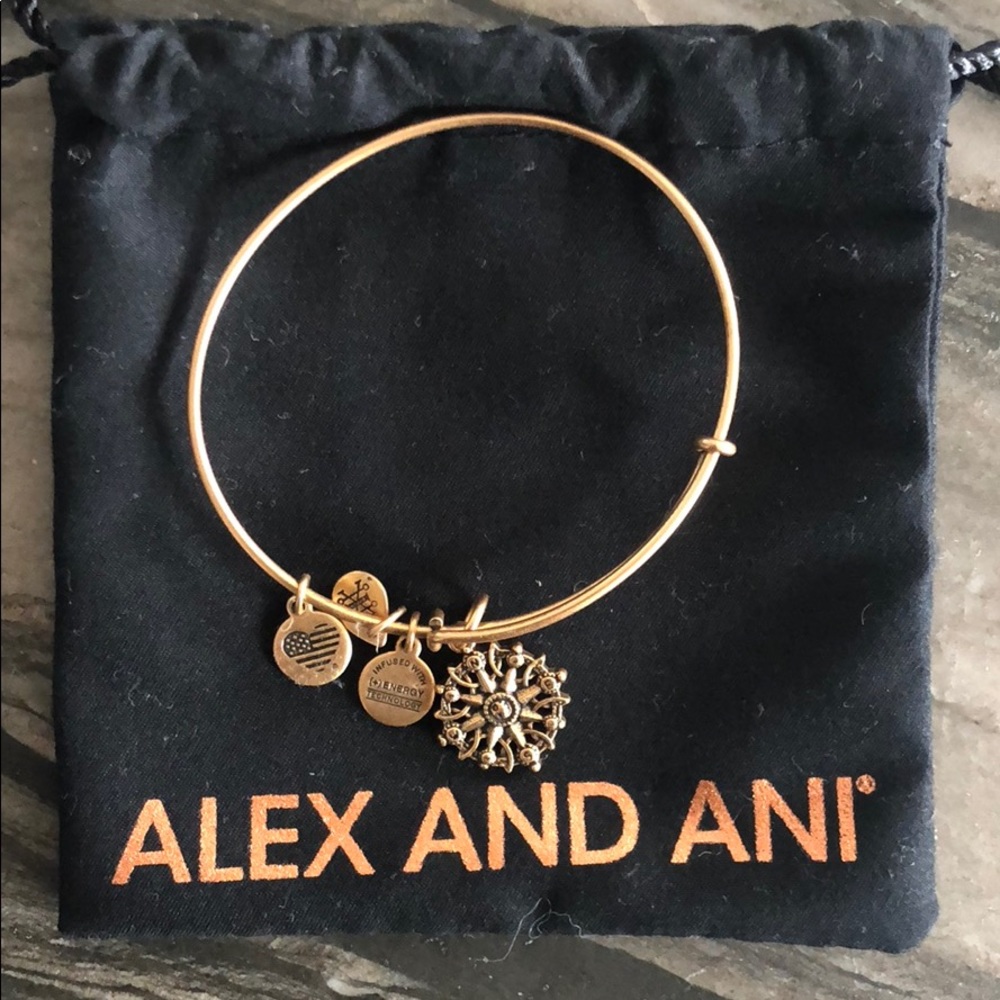 Gold Alex and Ani Compass Bracelet